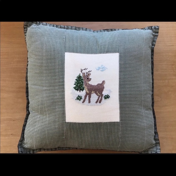 Other - Super cute hand stitched hand made holiday deer throw pillow